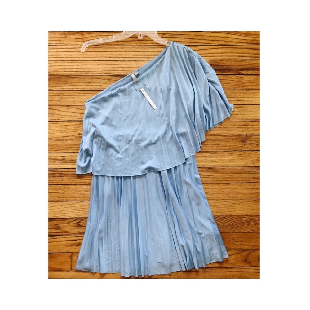 Pleated One Shoulder Dress